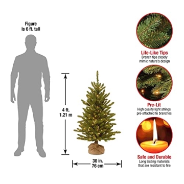 Kensington Pre-lit Artificial Christmas Tree - 4ft