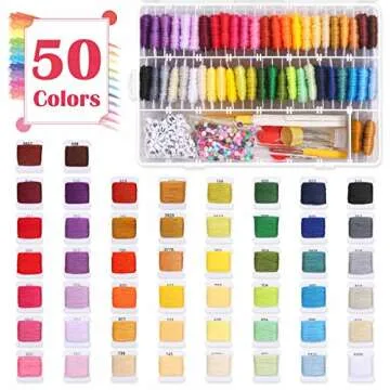 PAXCOO 488Pcs String Bracelet Making Kit, Friendship Bracelet String Kit with 50 Skeins Embroidery Floss Cross Stitch Thread, 400Pcs Friendship Bracelet Beads, 37Pcs Embroidery Tools