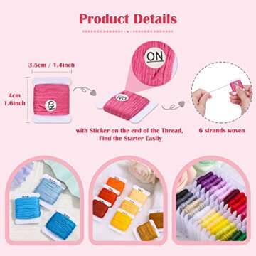 PAXCOO 488Pcs String Bracelet Making Kit, Friendship Bracelet String Kit with 50 Skeins Embroidery Floss Cross Stitch Thread, 400Pcs Friendship Bracelet Beads, 37Pcs Embroidery Tools