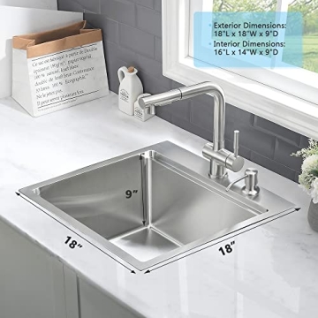 18 Inch Bar Sink Drop-In Workstation VASOYO Elegant Design