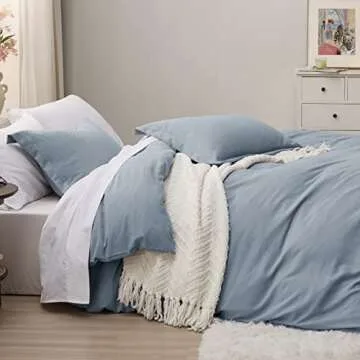 Bedsure Mineral Blue Duvet Cover Soft Queen Size Set