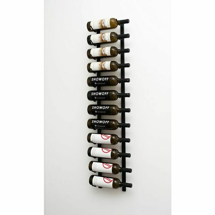 Wall Mounted Wine Rack for 12 Bottles - Matte Black