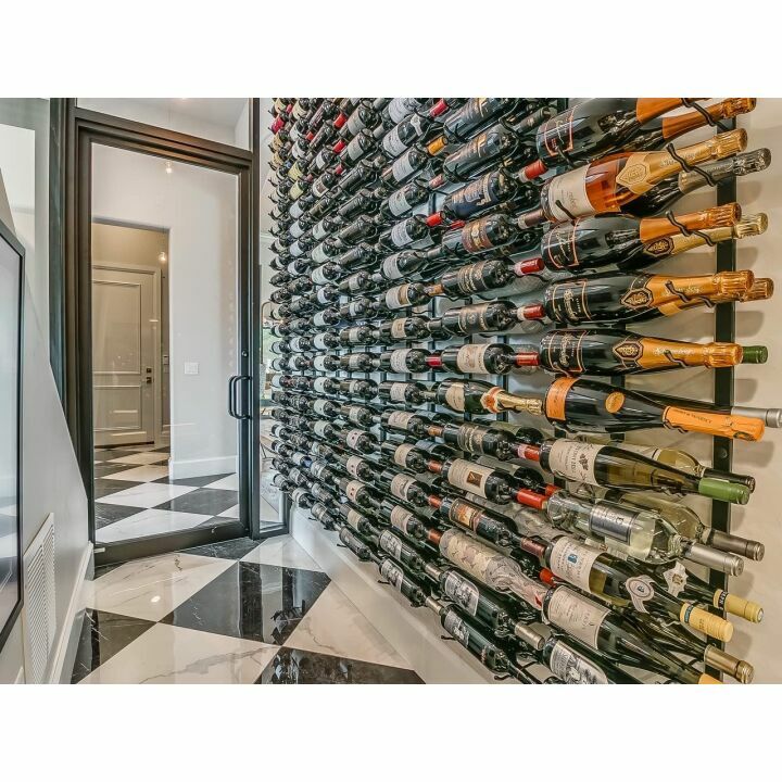 Wall Mounted Wine Rack for 12 Bottles - Matte Black