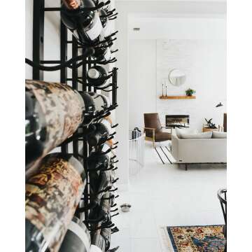 Wall Mounted Wine Rack for 12 Bottles - Matte Black