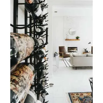 Wall Mounted Wine Rack for 12 Bottles - Matte Black