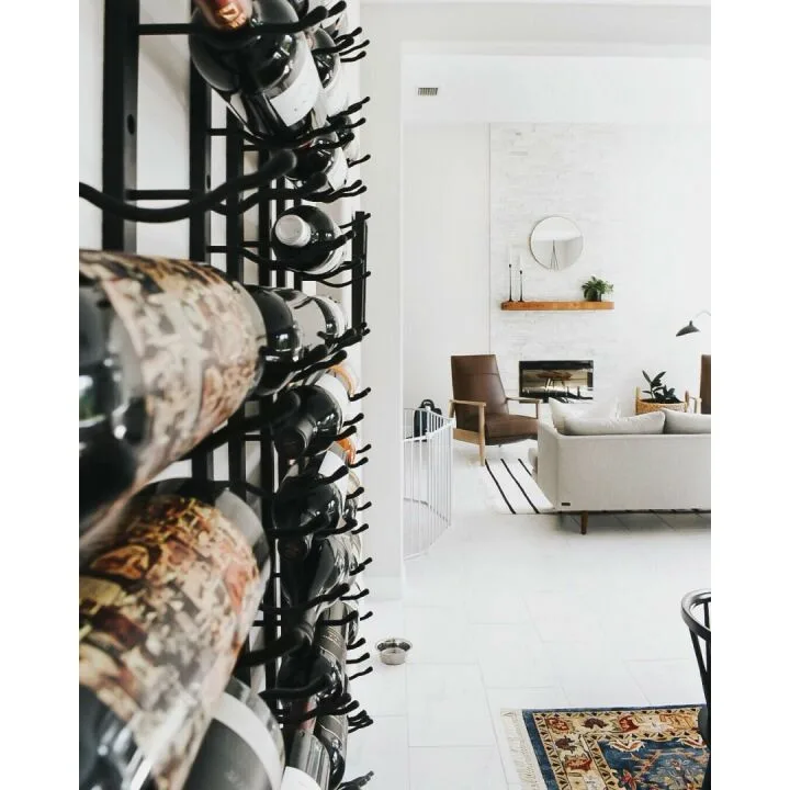 Wall Mounted Wine Rack for 12 Bottles - Matte Black