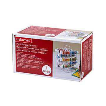 White Paint Storage Spinner by Craft Smart - Paint Tower Organizer Holds Up to 48 2oz Bottles - 1 Pack