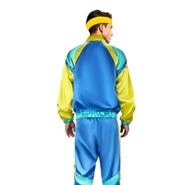 NIHONCOS Men 80s Party Costume Retro Tracksuit Set