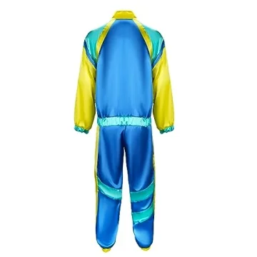 NIHONCOS Men 80s Party Costume Retro Tracksuit Set