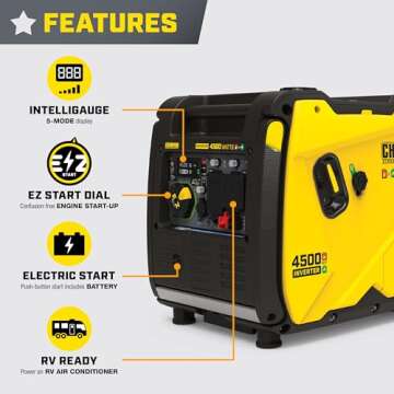 Champion Power Equipment 4500-Watt Electric Start Dual Fuel RV Ready Portable Inverter Generator with Quiet Technology and CO Shield