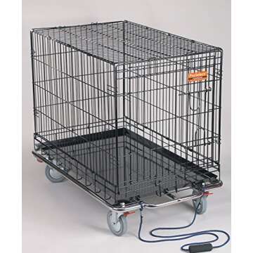 ProSelect Kennel Karts — Heavy-Duty Steel Chrome Carts with Wheels Designed to Move Kennel Cages Around Grooming Shops, Animal Clinics, Shelters, or Rescues