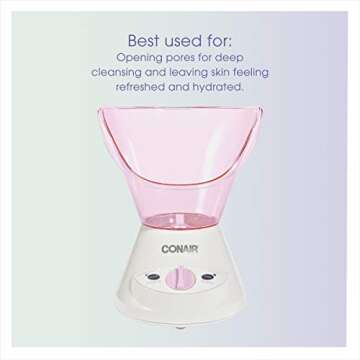True Glow by Conair Gentle Mist Moisturizing Facial Steamer with Cleansing Brush