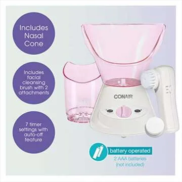 Conair True Glow Gentle Facial Steamer with Brush