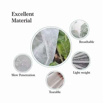 Agfabric Plant Covers Freeze Protection Frost Blankets for Plants 5'x25' 0.9oz Floating Row Cover Ga...