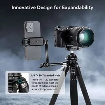 SmallRig AP-10 Carbon Fiber Tripod, 52.4" Lightweight Compact Camera Tripod with Detachable Monopod, 360° Ball Head, Quick Release Plate, Payload 26.5 lbs, for Canon for Sony, DSLR Camera, Phone-4060
