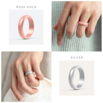 ThunderFit Women’s Silicone Engagement Rings for Active Lifestyles