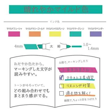 ZEBRA Highlighter Mildliner, 5 Bright Color Set (WKT7-5C-HC)