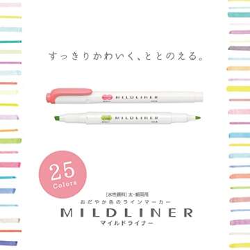 ZEBRA Highlighter Mildliner, 5 Bright Color Set (WKT7-5C-HC)