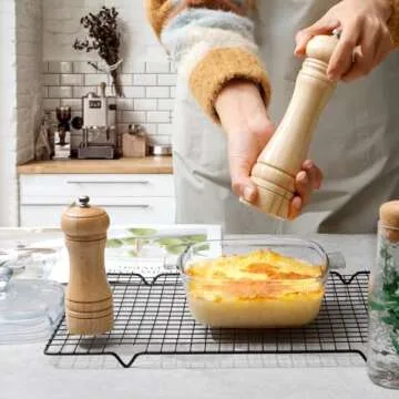 NUTRIUPS 0.8L Glass Casserole Dish with Lid Oven Safe Square Casserole Dish 5.9in Glass Microwave Bowl With Glass Lid Casserole Cookware (25oz-Mini)