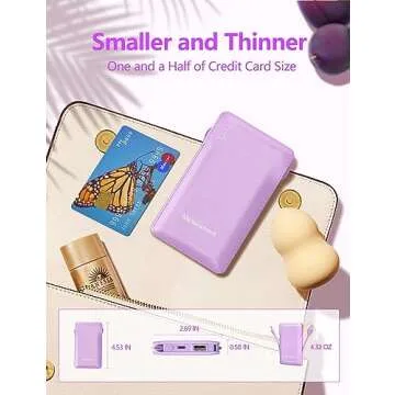 Compact 10000mAh Portable Phone Charger with Cables