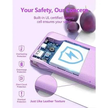 Compact 10000mAh Portable Phone Charger with Cables