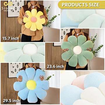 Sioloc Flower Pillow - Plush Flower Shaped Cushion