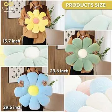 Sioloc Flower Pillow - Plush Flower Shaped Cushion
