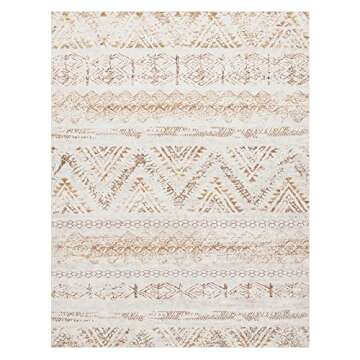 Area Rug Living Room Carpet: 5x7 Large Moroccan Soft Fluffy Geometric Washable Bedroom Rugs Dining R...