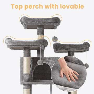 68 Inch Multi-Level Cat Tree for Large Kitties
