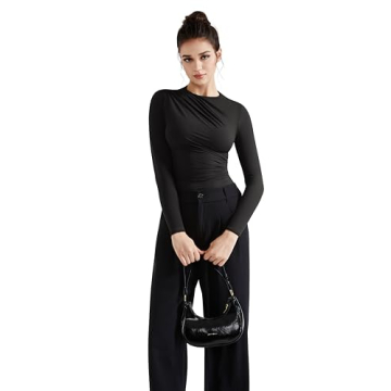 SUUKSESS Women Mock Neck Long Sleeve Tops for Business Casual