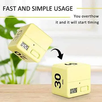 DQDEDIAN Cube Timer for Kitchen and Study with Gravity Flip