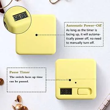 DQDEDIAN Cube Timer for Kitchen and Study with Gravity Flip