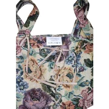 CONCINEROS Women's Summer Vintage Floral Renaissance Corset Top for Women Y2k Tops Sleeveless Drawstring Crop Top