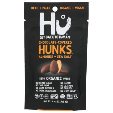 Premium HU KITCHEN Dark Chocolate Covered Almonds 4 OZ