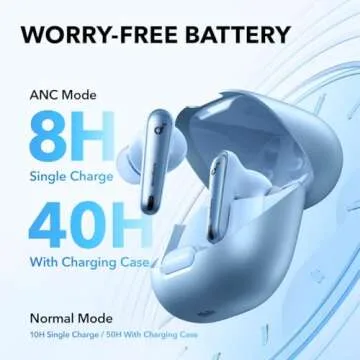 soundcore by Anker Liberty 4 NC Wireless Noise Cancelling Earbuds, 98.5% Noise Reduction, Adaptive Noise Cancelling to Ears and Environment, Hi-Res Sound, 50H Battery, Wireless Charging, Bluetooth 5.3