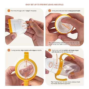 NumNum Weighted Straw Cup for Infant & Toddler 6-12 months - Expert Endorsed - 7oz Training Baby Cups w/Removable Handles - Easy to Use Self Feeding & Drinking Skills - Food-Grade Silicone - 2pack