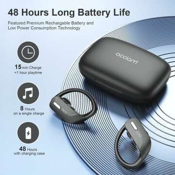 Occiam Bluetooth Earbuds with 48H Playtime, Waterproof