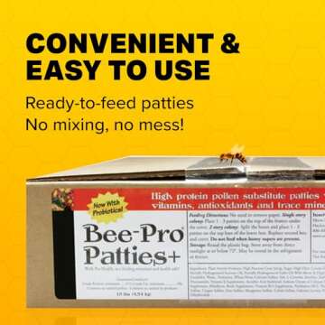 Mann Lake Bee-Pro Patties, Enhanced with Pro Health Digestive Aid, Boosts Brood Production, Protein ...