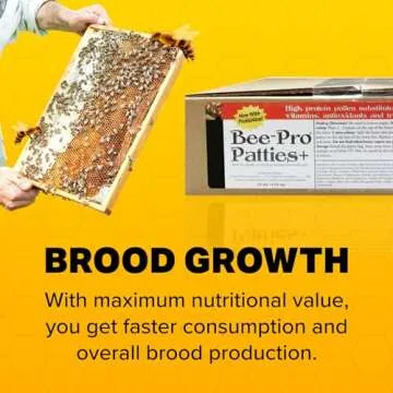 Mann Lake Bee-Pro Patties, Enhanced with Pro Health Digestive Aid, Boosts Brood Production, Protein Pollen Substitute, 10 Lbs