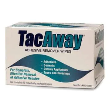 Tacaway Adhesive Remover Wipes - 50 Alcohol-Free Wipes per Box, 2 Pack