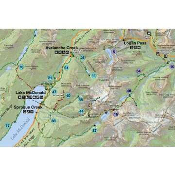 Day Hikes of Glacier National Park Map Guide