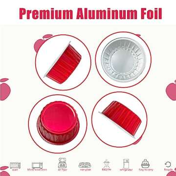 100Pcs Disposable Aluminum Baking Cups with Lids
