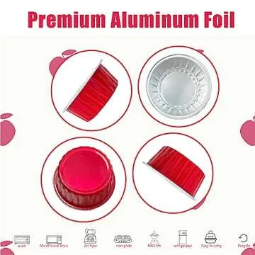 100Pcs Disposable Aluminum Baking Cups with Lids
