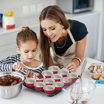 100Pcs Disposable Aluminum Baking Cups with Lids