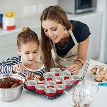 100Pcs Disposable Aluminum Baking Cups with Lids