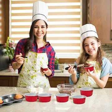 100Pcs Disposable Aluminum Baking Cups with Lids