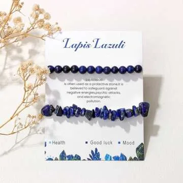 2Pcs Lapis Lazuli Bracelet for Women - Healing Gemstone Jewelry