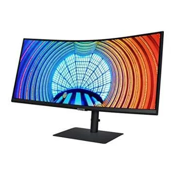 SAMSUNG Business S65UA Series 34 Inch Curved WQHD 3440x1440 Computer Monitor, HDR10, 100 Hz, USB-C, DP Daisy Chain, HDMI 2.0, USB 3.0 Hub (S34A654UXN), Black