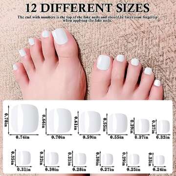 LuckForever White Press On Toenails for Women - Easy DIY Pedicure