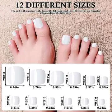 LuckForever White Press On Toenails for Women - Easy DIY Pedicure